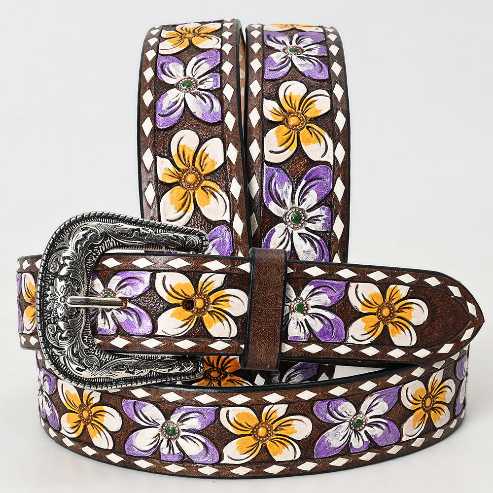 Beautifully Hand Tooled Genuine American Leather Belt Men and Women