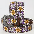 Beautifully Hand Tooled Genuine American Leather Belt Men and Women