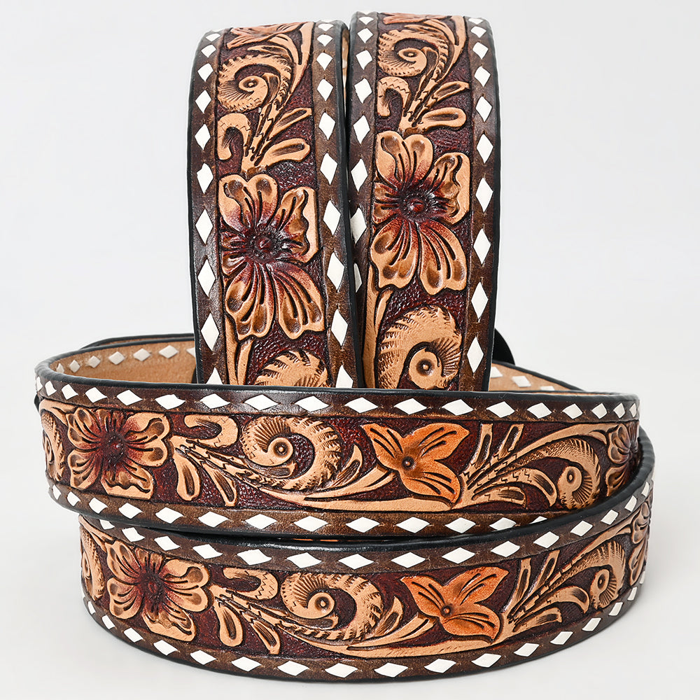 Beautifully Hand Tooled Genuine American Leather Belt Men and Women