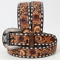 Beautifully Hand Tooled Genuine American Leather Belt Men and Women