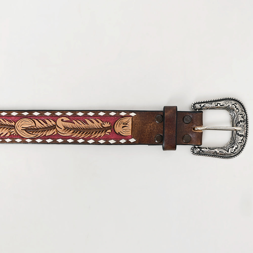 Beautifully Hand Tooled Genuine American Leather Belt Men and Women