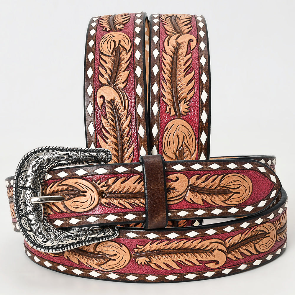 Beautifully Hand Tooled Genuine American Leather Belt Men and Women