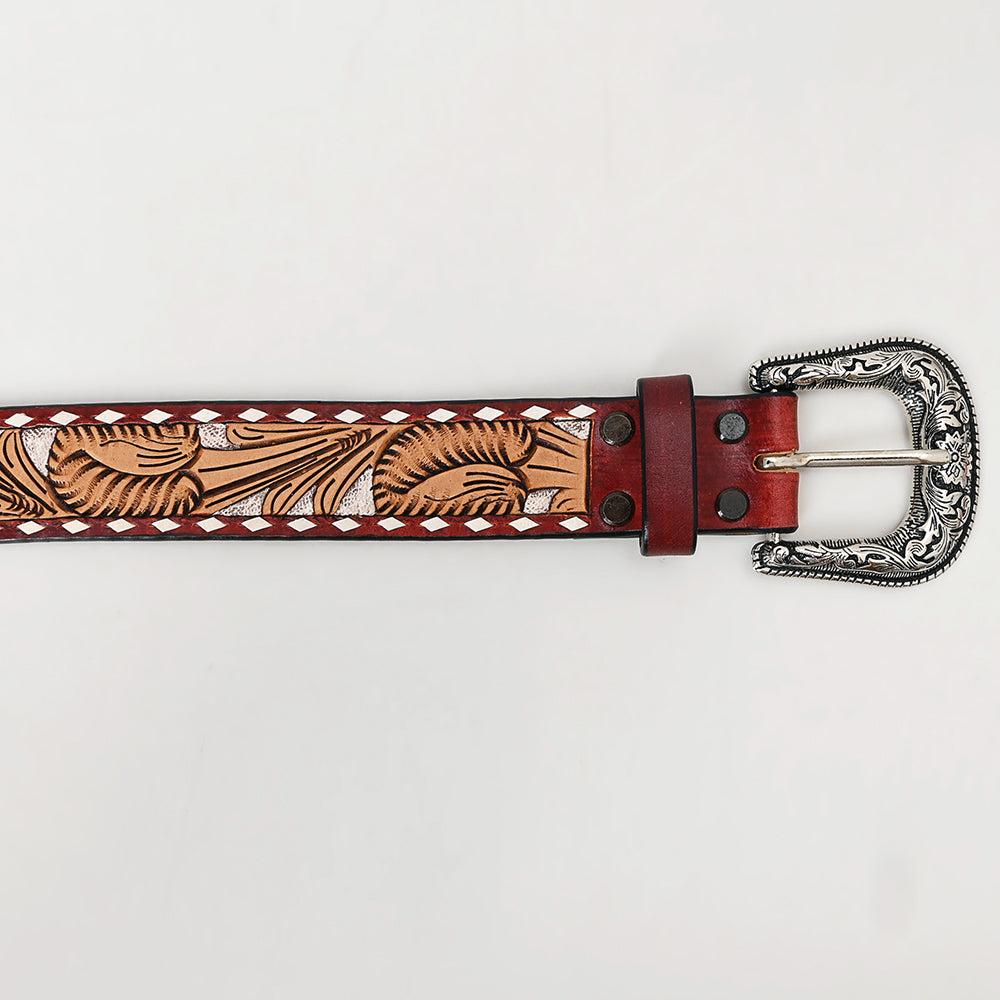 Beautifully Hand Tooled Genuine American Leather Belt Men and Women
