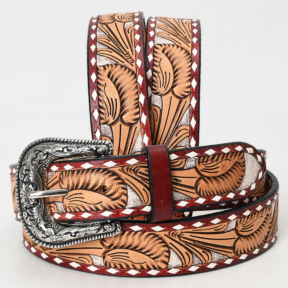 Beautifully Hand Tooled Genuine American Leather Belt Men and Women