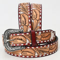 Beautifully Hand Tooled Genuine American Leather Belt Men and Women