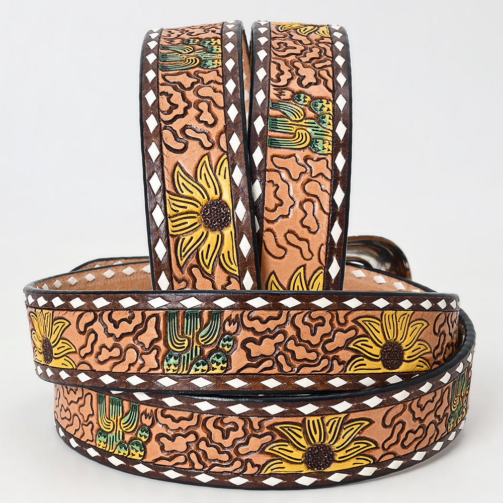 Beautifully Hand Tooled Genuine American Leather Belt Men and Women