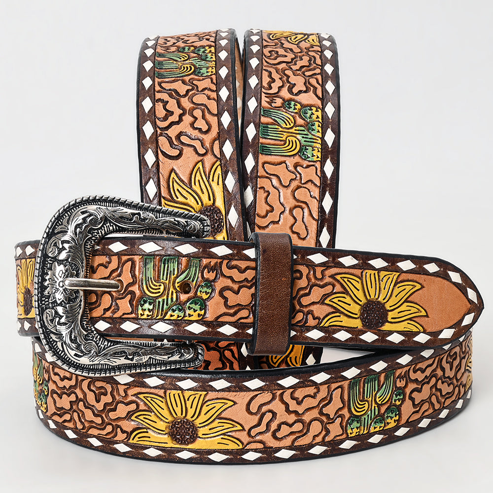Beautifully Hand Tooled Genuine American Leather Belt Men and Women
