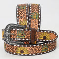 Beautifully Hand Tooled Genuine American Leather Belt Men and Women