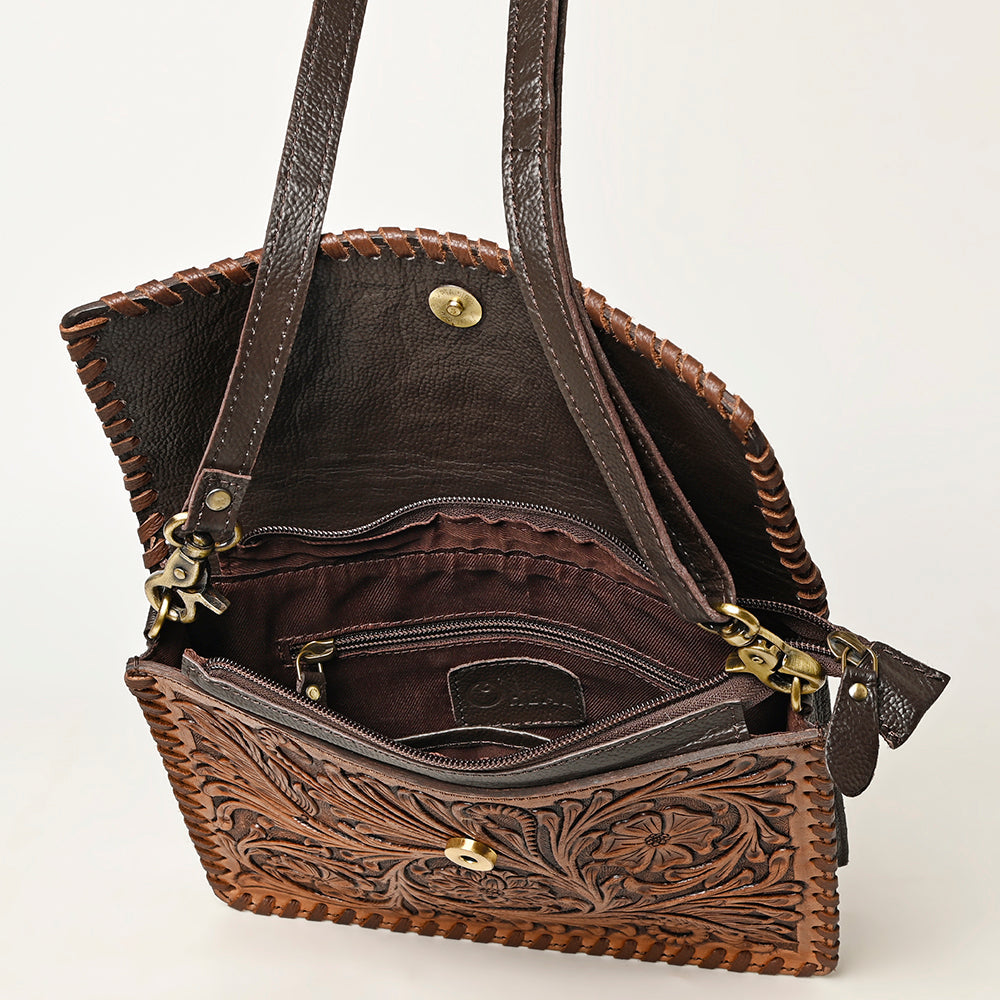 OHLAY Hand-Tooled Leather Clutch
