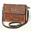 OHLAY Hand-Tooled Leather Clutch