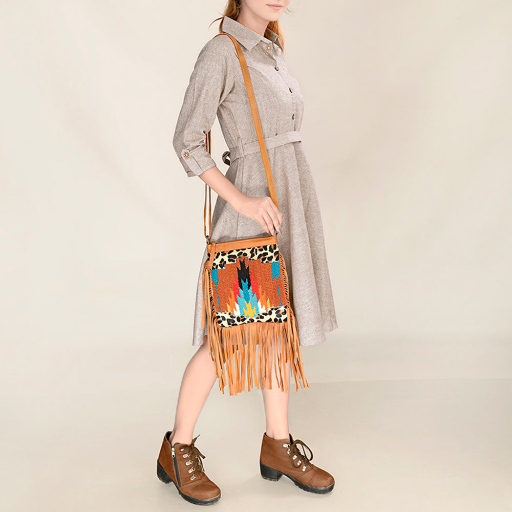 OHLAY Hobo Upcycled Wool Hair-On Genuine Leather Women Bag Western Handbag Purse | Womens Handbags Belt for Summer