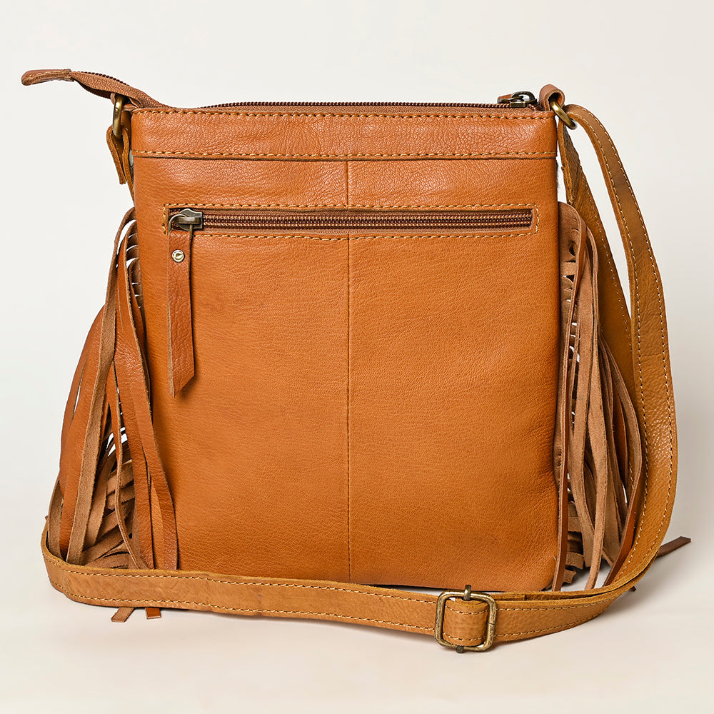 OHLAY Upcycled Wool Hair-On Genuine Leather Hobo Bag