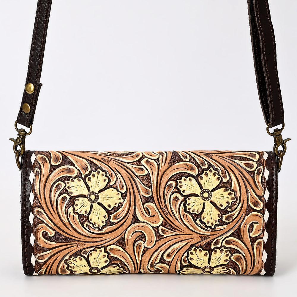 American Darling Hand-Tooled Genuine Leather Clutch