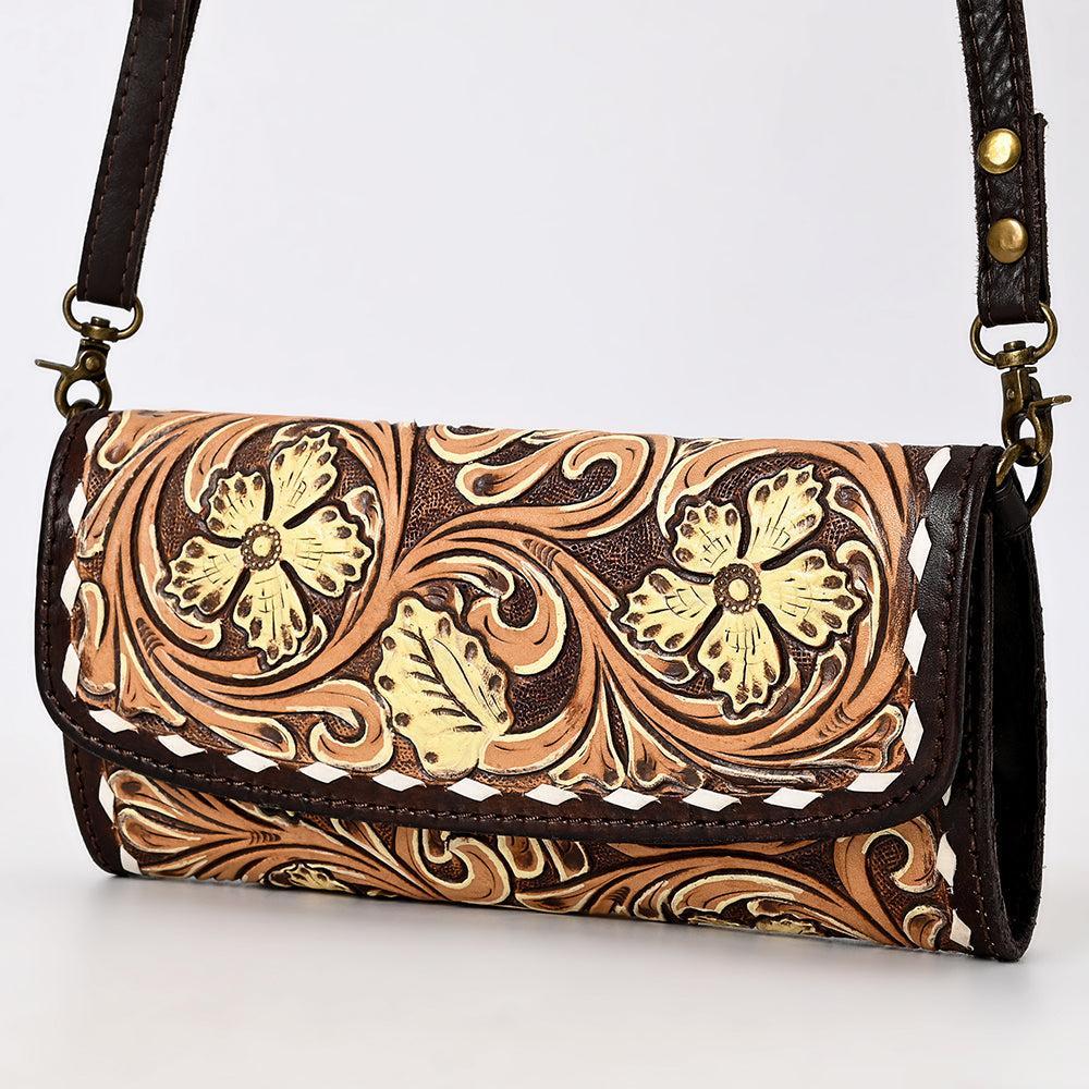American Darling Hand-Tooled Genuine Leather Clutch