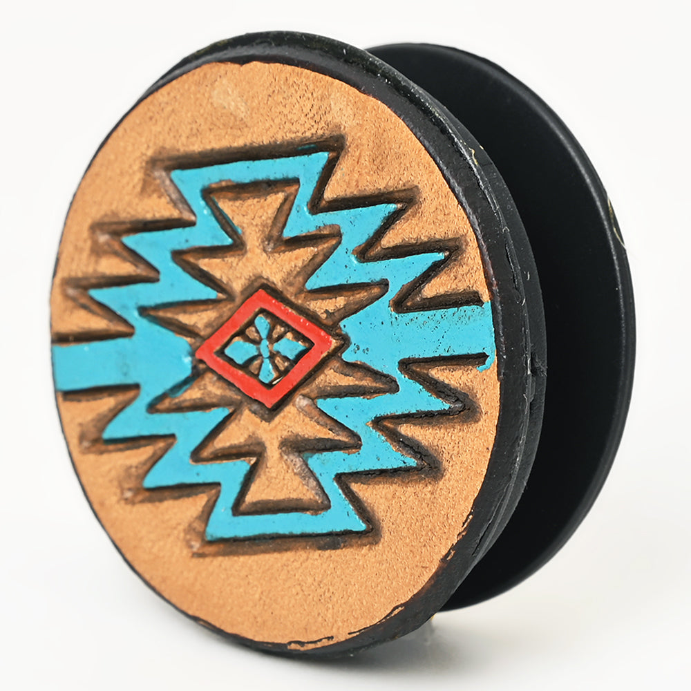 American Darling Hand Tooled Painted Pop Phone Grip Stand Holder Tan