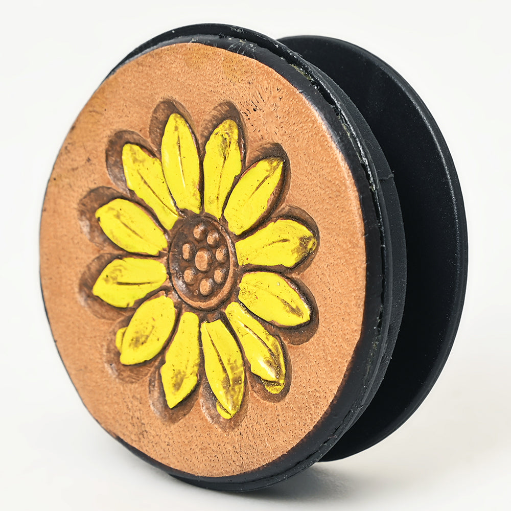 American Darling Hand Tooled Painted Pop Phone Grip Stand Holder Tan