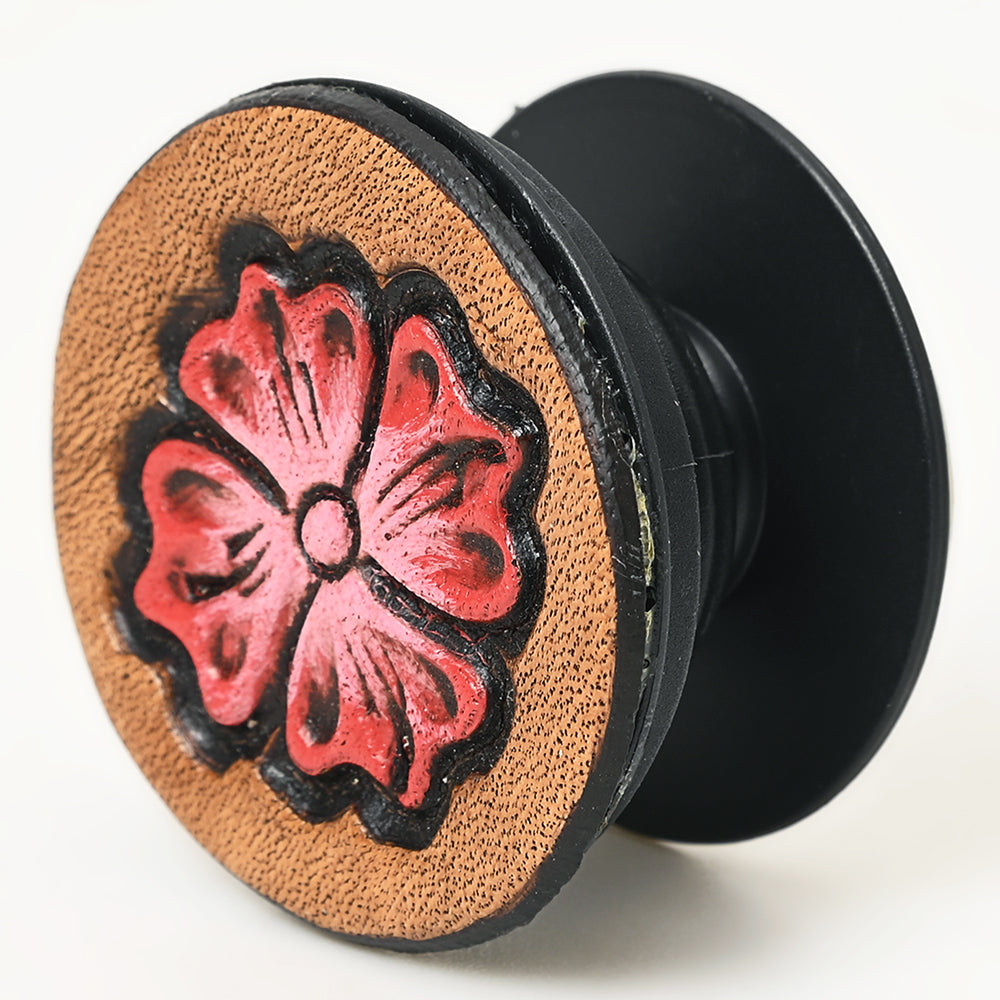 American Darling Hand Tooled Painted Pop Phone Grip Stand Holder Tan