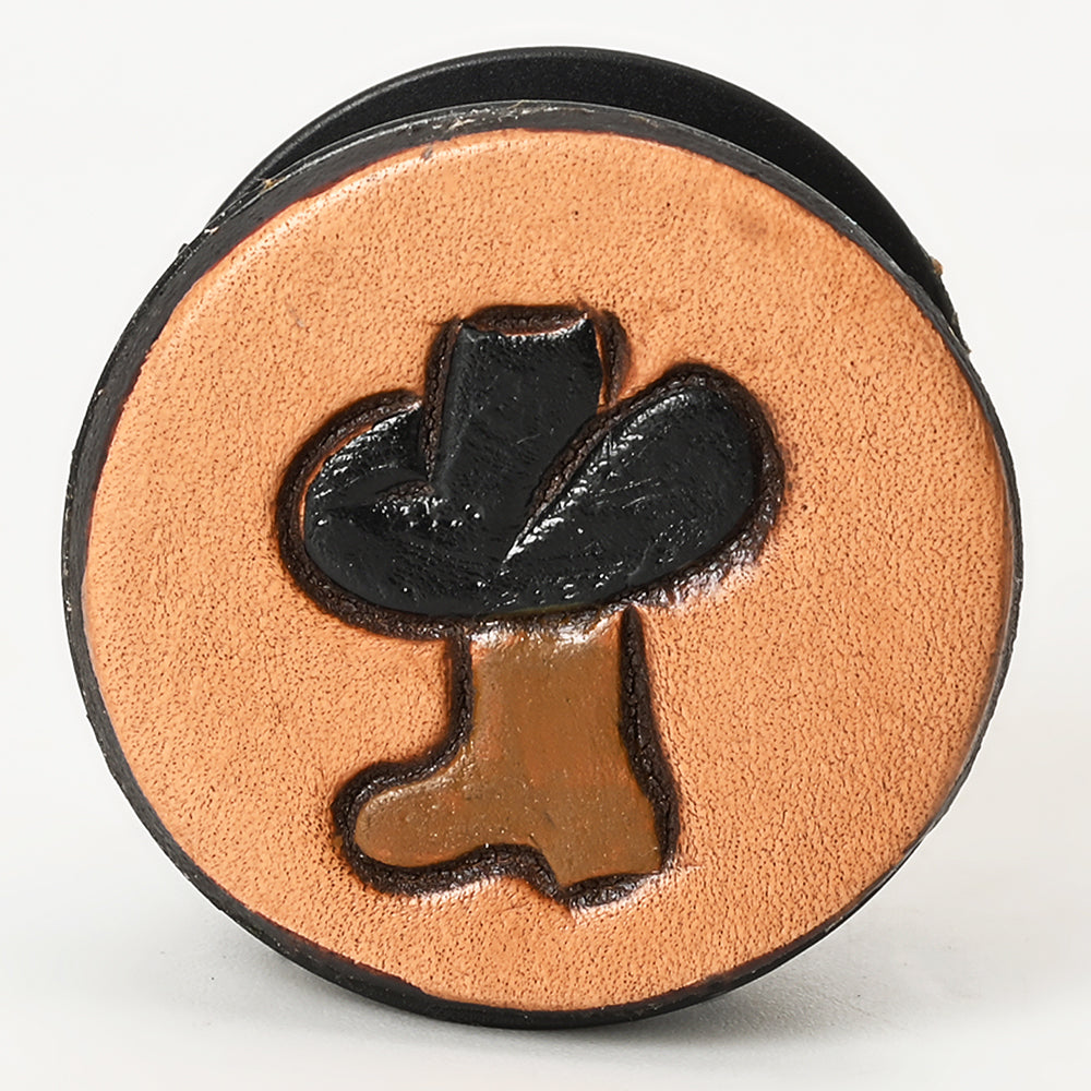 American Darling Hand Tooled Painted Pop Phone Grip Stand Holder Tan