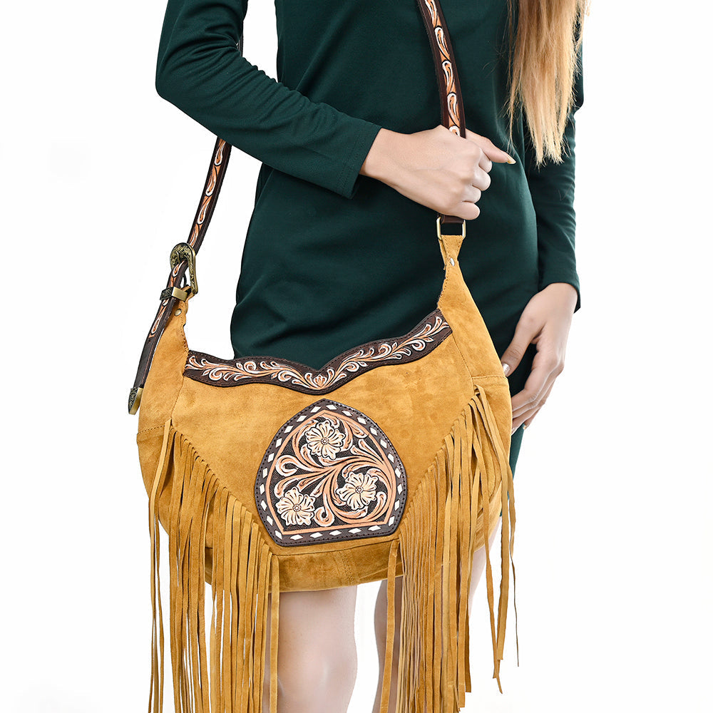 American Darling Crossbody Hand Tooled Genuine Leather
