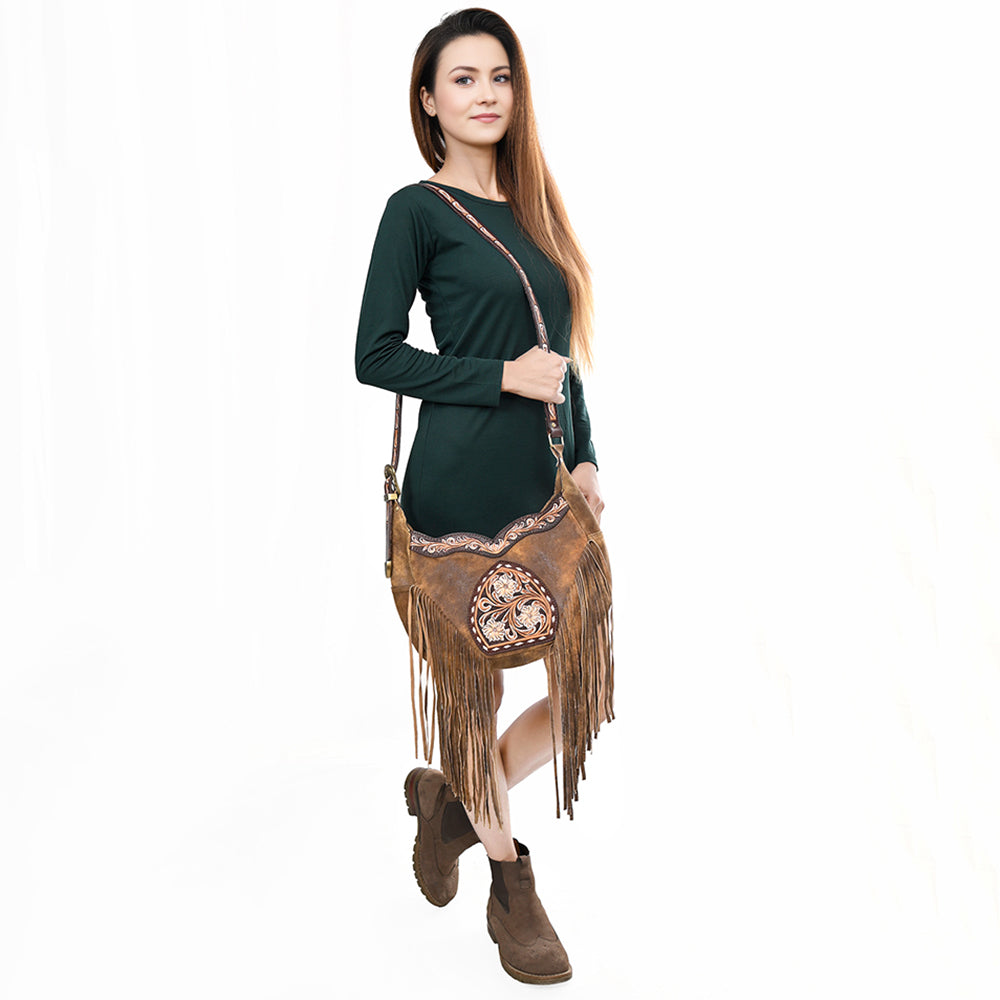 American Darling Crossbody Hand Tooled Genuine Leather