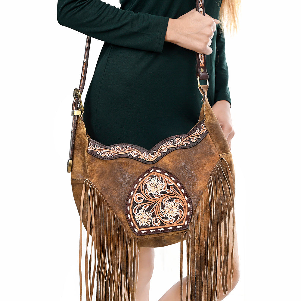 American Darling Crossbody Hand Tooled Genuine Leather
