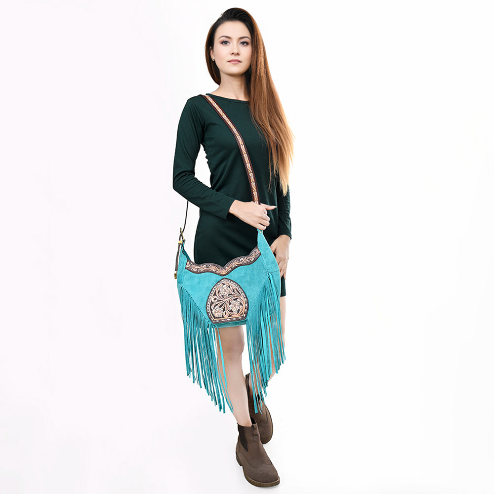 American Darling Crossbody Hand Tooled Genuine Leather