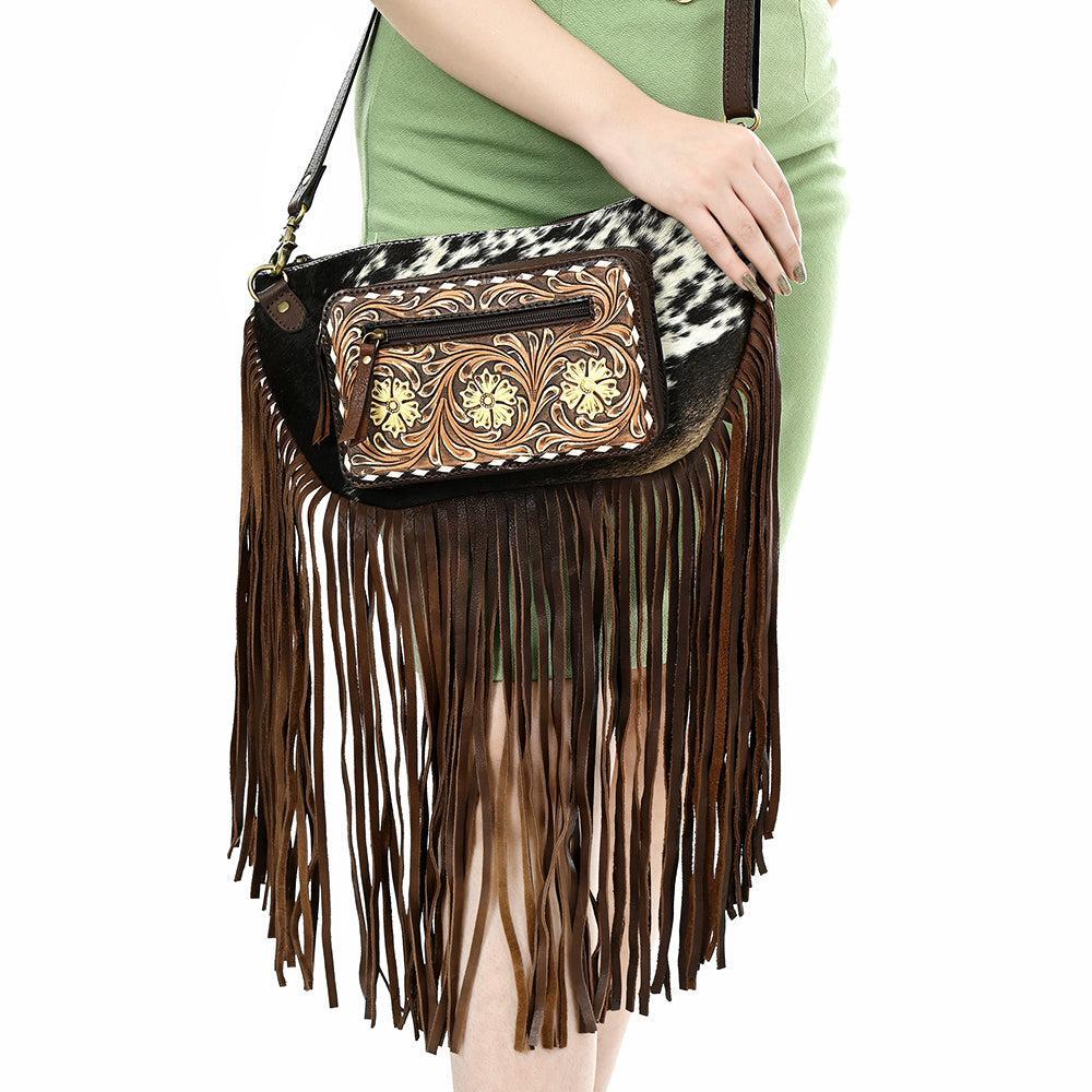 American Darling Hand-Tooled Genuine Leather Crossbody Bag