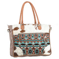 OHLAY Upcycled Wool Canvas Hair-On Genuine Leather Tote
