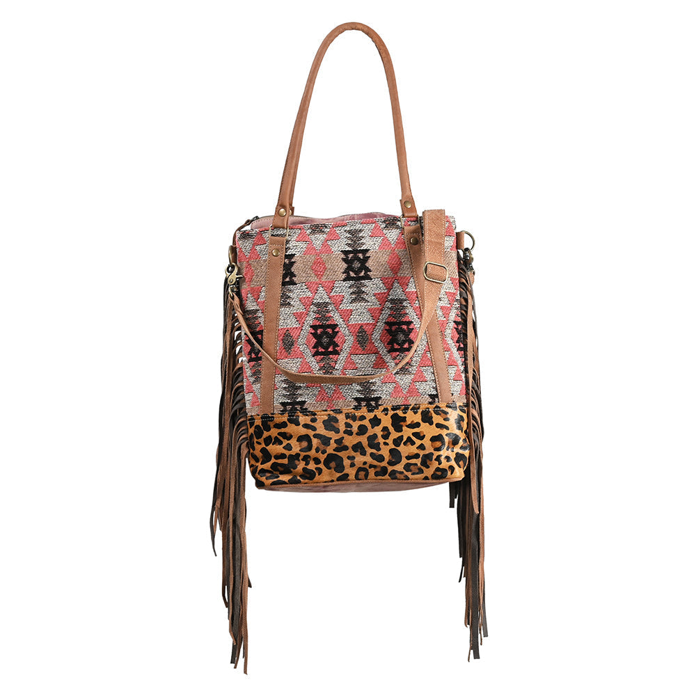 Ohlay Tote Upcycled Wool Upcycled Canvas Hair-on Genuine Leather