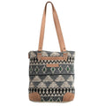 OHLAY Upcycled Wool Canvas Genuine Leather Tote