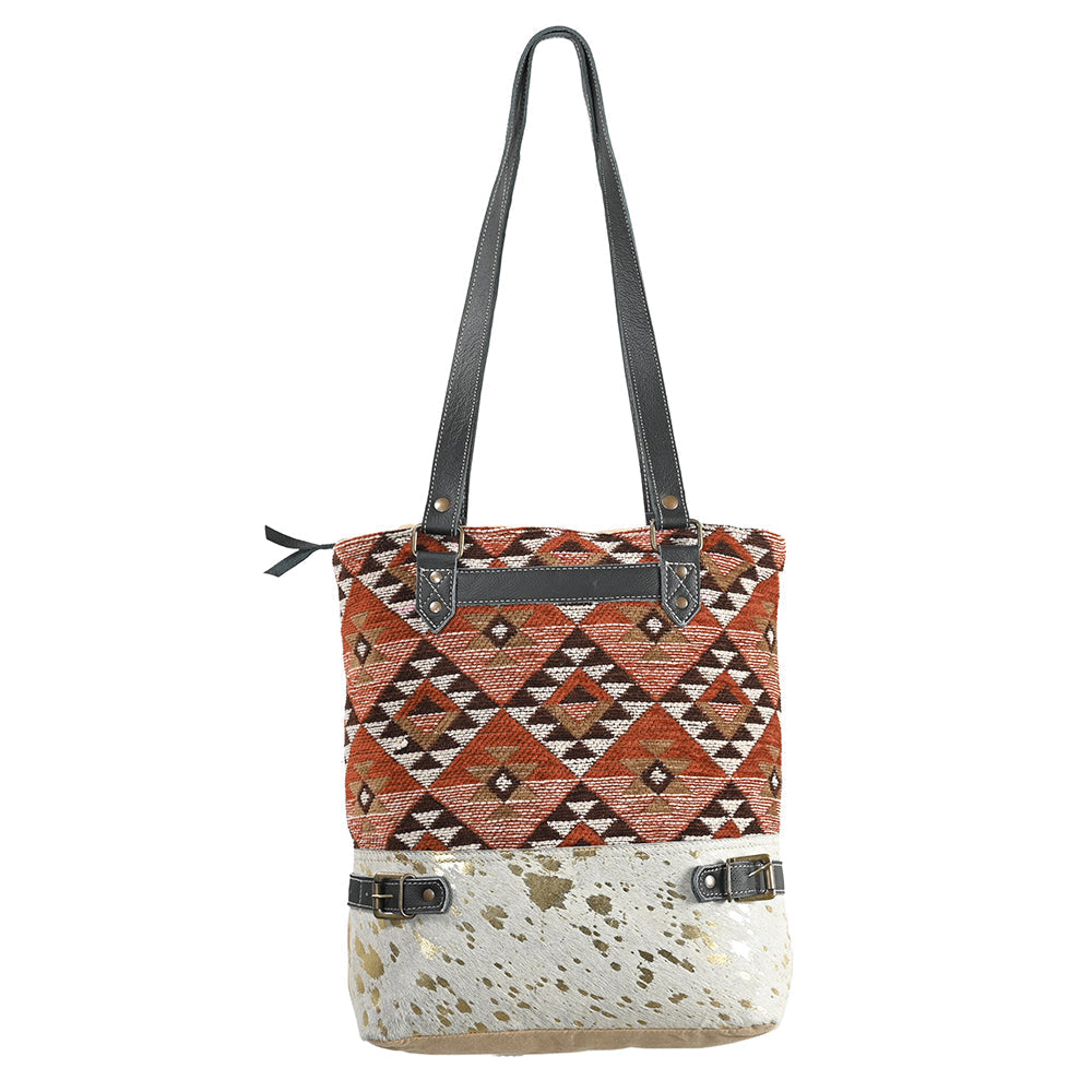 Ohlay Tote Upcycled Wool Upcycled Canvas Hair-on Genuine Leather