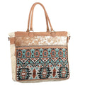 OHLAY Upcycled Wool Canvas Hair-On Genuine Leather Weekender Bag