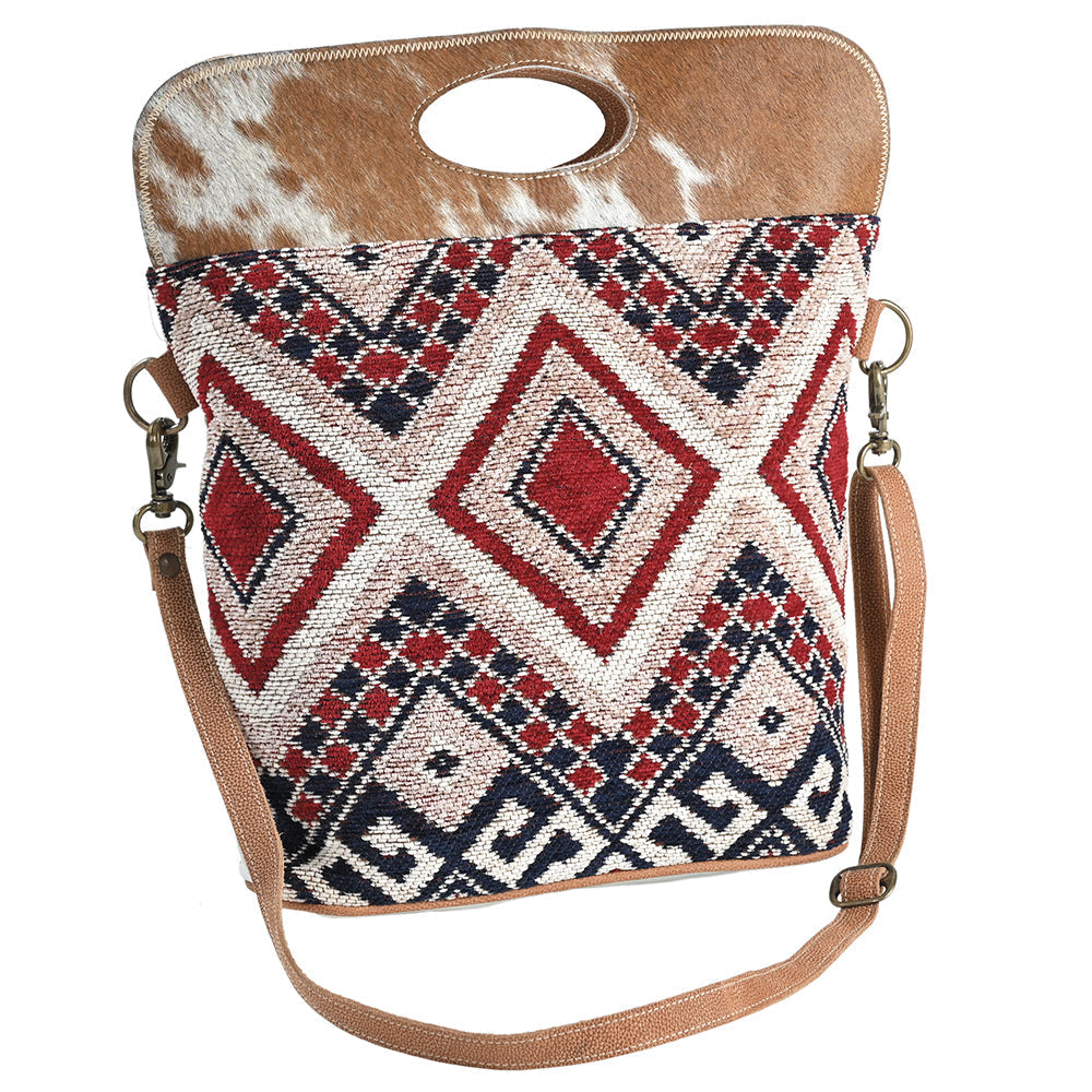 Ohlay Crossbody Upcycled Wool Upcycled Canvas Hair-On Genuine Leather