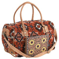 OHLAY Hand-Tooled Upcycled Wool Hair-On Genuine Leather Duffel Bag