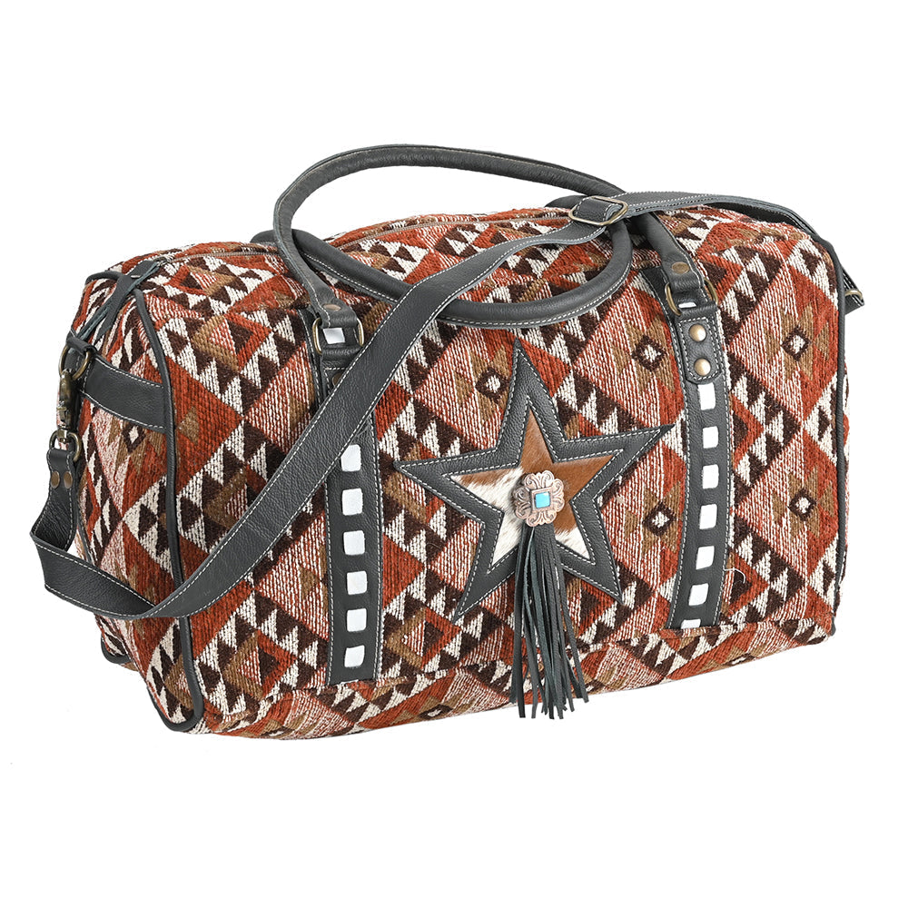 OHLAY Upcycled Wool Hair-On Genuine Leather Duffel Bag