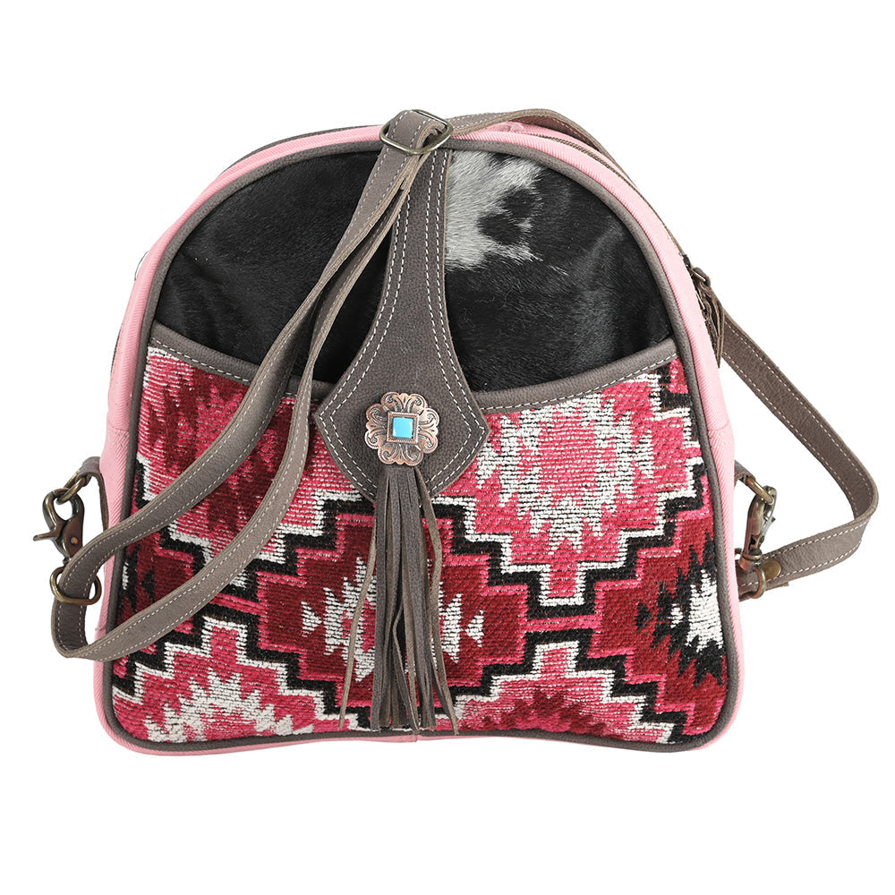 Ohlay Crossbody Upcycled Wool Upcycled Canvas Hair-On Genuine Leather