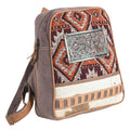 Ohlay Backpack Hand Tooled Upcycled Canvas Hair-On Genuine Leather