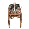 OHLAY Upcycled Wool Canvas Hair-On Genuine Leather Backpack