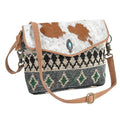 OHLAY Upcycled Wool Hair-On Leather Envelope Bag