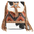 OHLAY Upcycled Wool Canvas Hair-On Genuine Leather Backpack