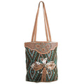 Ohlay Tote Hand Tooled Upcycled Wool Upcycled Canvas Hair-on Genuine Leather
