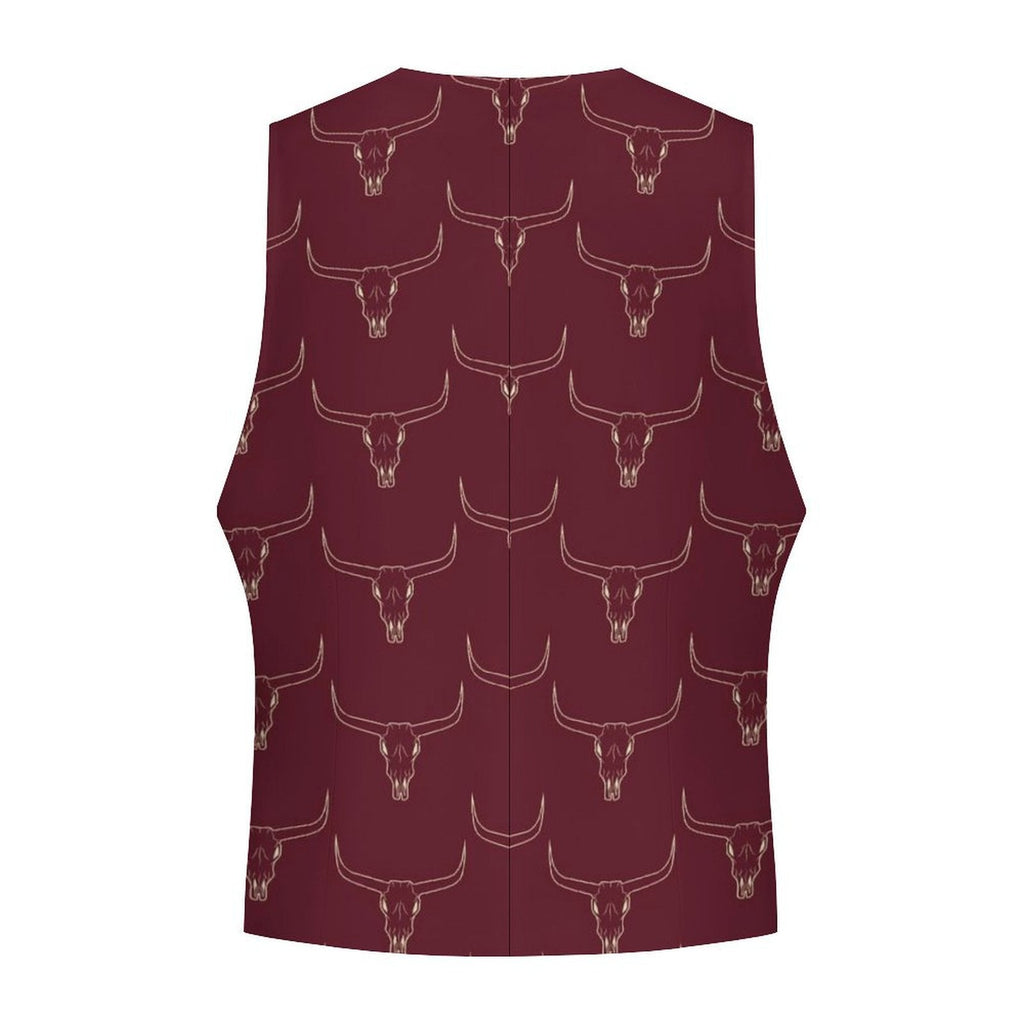 Baha Ranch Burgandy Longhorn Men's Western Vest by Baha Ranch Western Wear - product image 3