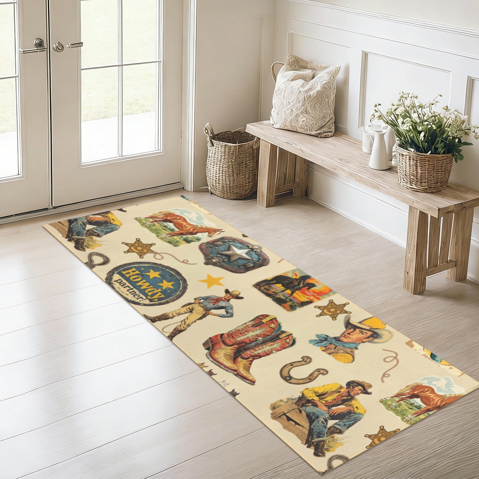 Baha Ranch Vintage Cowboy Collage Rug Runner Indoor 60" x 22" Made in America by Baha Ranch Western Wear - product image 8