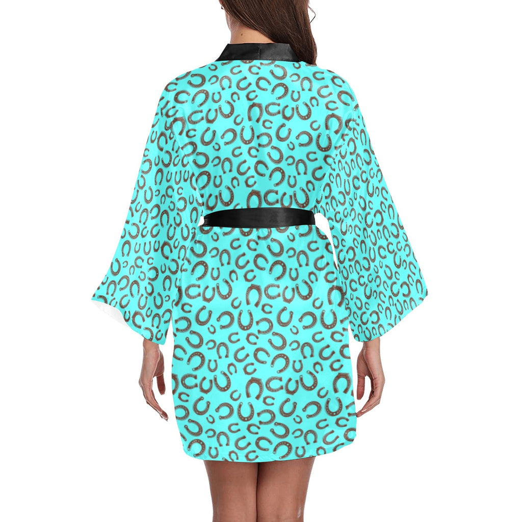 Baha Ranch Mini Turquoise Horeshoe Women's Lounge Kimono Robe by Baha Ranch Western Wear - product image 2