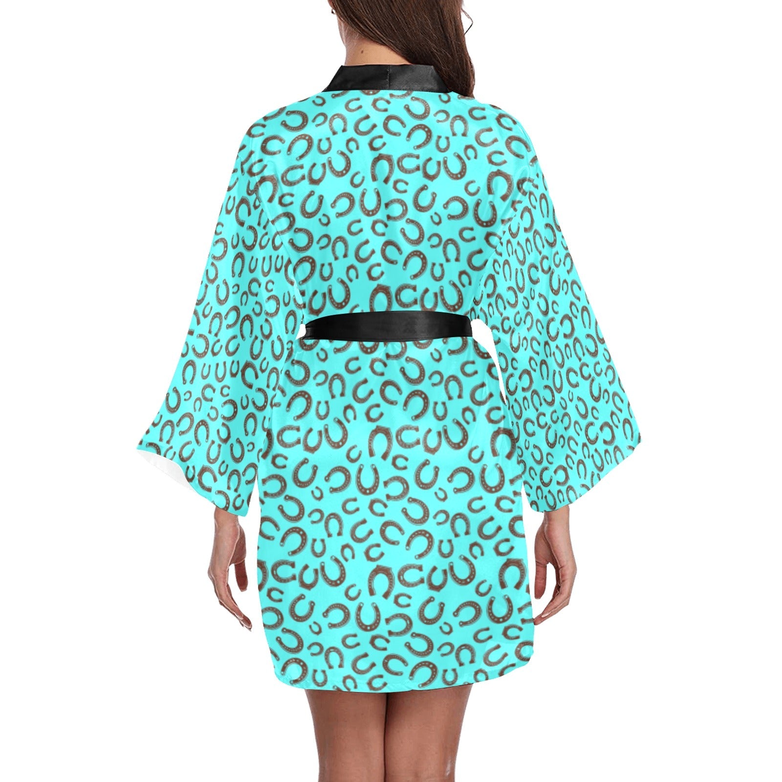 Baha Ranch Mini Turquoise Horeshoe Women's Lounge Kimono Robe by Baha Ranch Western Wear - product image 2