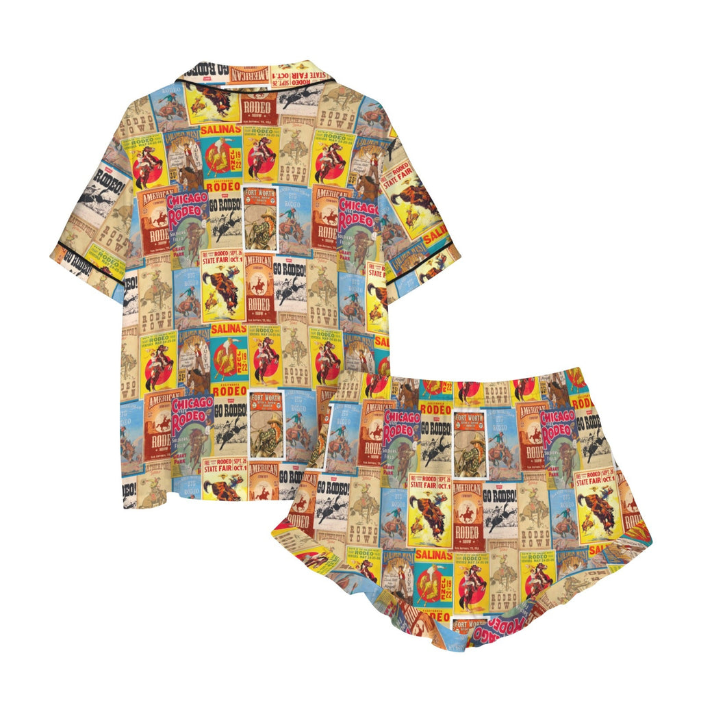 Baha Ranch Vintage Rodeo Poster Satin Pajama Set by Baha Ranch Western Wear - product image 6