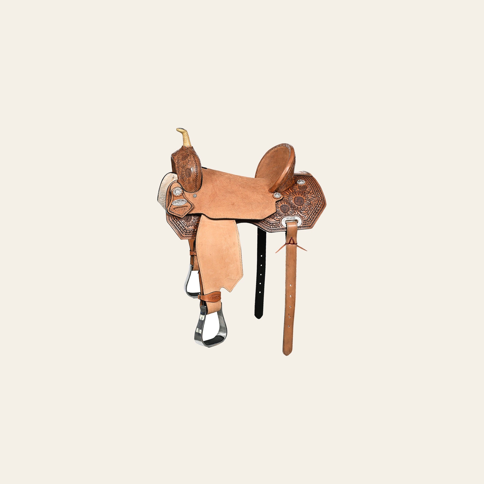 HILASON Flex Tree Western Horse Saddle in American Leather Barrel Trail | for Horses