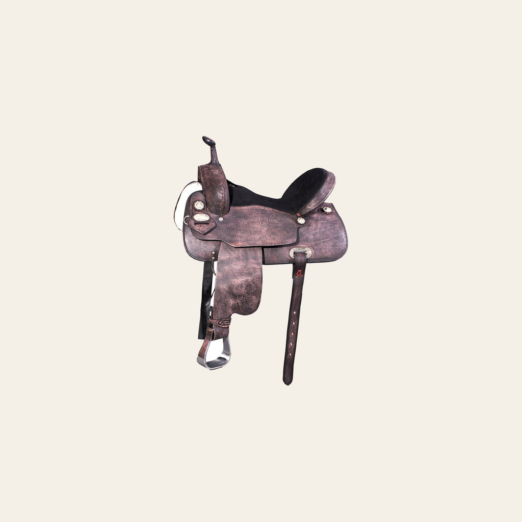 HILASON Western Horse American Leather Flex Tree Trail Saddle Dark Brown | for Horses