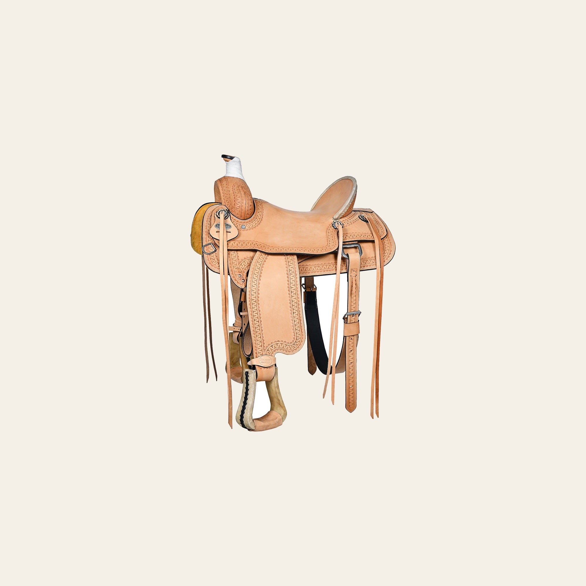 HILASON Western Horse Saddle American Leather Ranch Roping | Hand Tooled Wade & For Horses