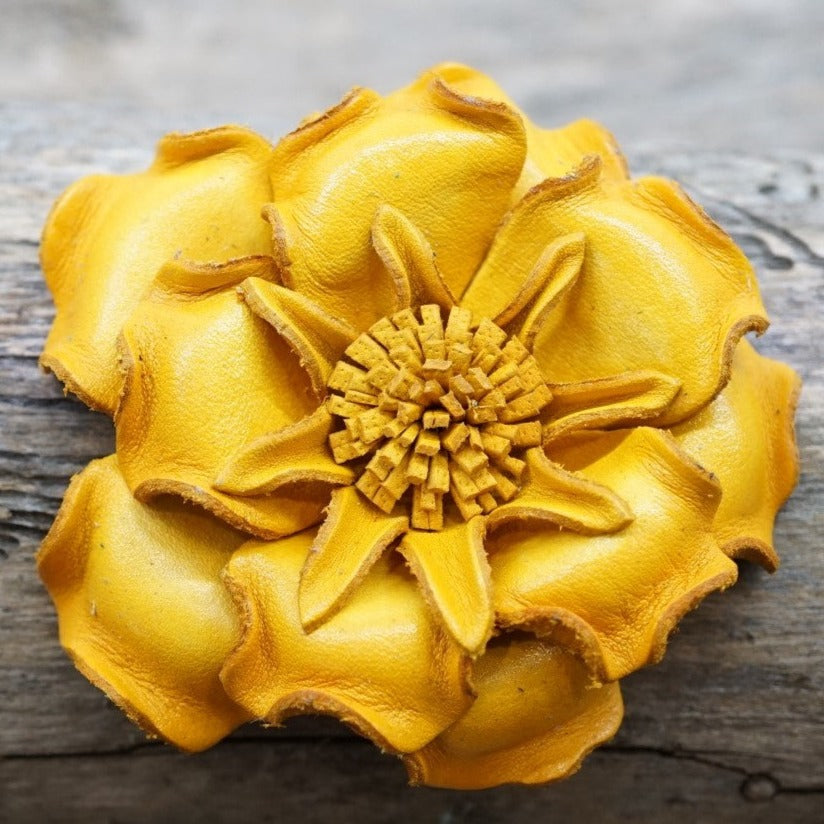 Hand Painted Leather Flowers - Gardenias — view 8